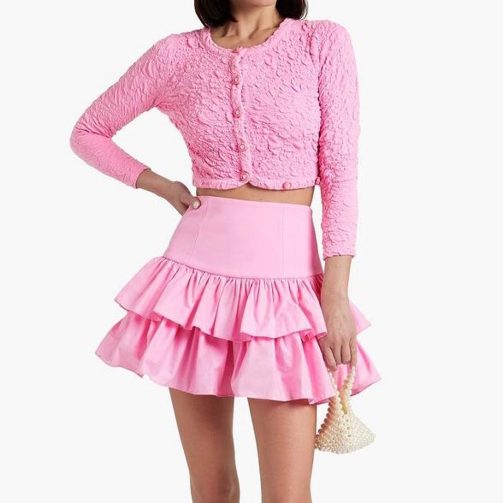 LoveShackFancy Isley Ruffled Mini Skirt
